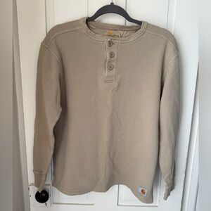Carhartt Men's Beige Long Sleeve Henley